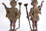 Par de pequenos "blackmoor" em bronze patinado. - Par de pequenos "blackmoor" em bronze patinado.
