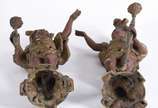 Par de pequenos "blackmoor" em bronze patinado. - Par de pequenos "blackmoor" em bronze patinado.