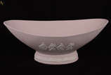 Centro de mesa em biscuit cor rosa. Med. 35 x 1... - Centro de mesa em biscuit cor rosa. Med. 35 x 19 cm. Alt. 12 cm