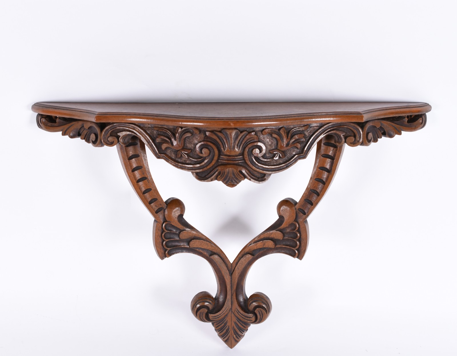 Console de parede de madeira nobre entalhada, acompanha espelho oval... - foto 4 de 9