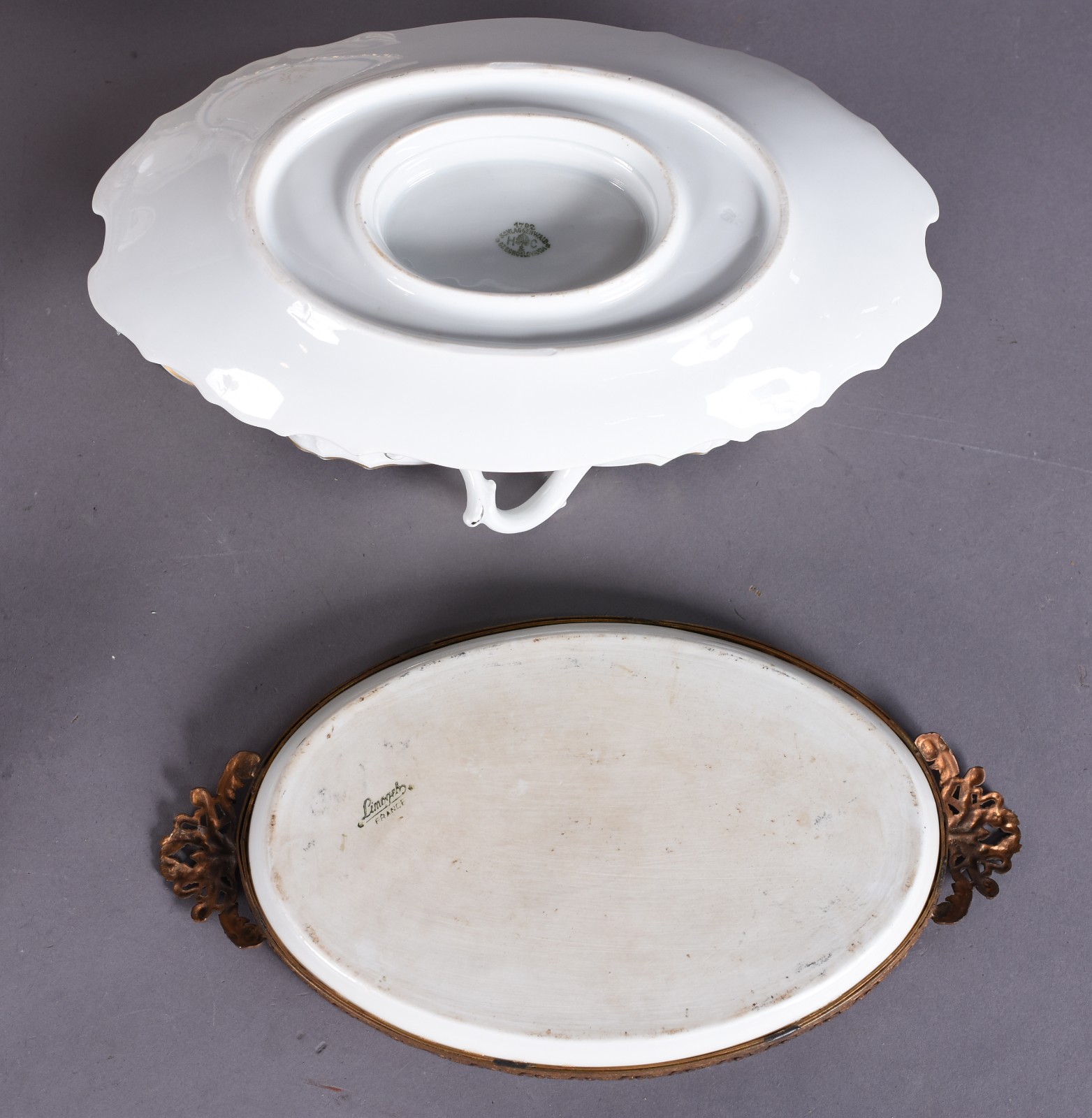 Diversas peças de porcelana, sendo: pequena bandeja de porcelana... - foto 5 de 8