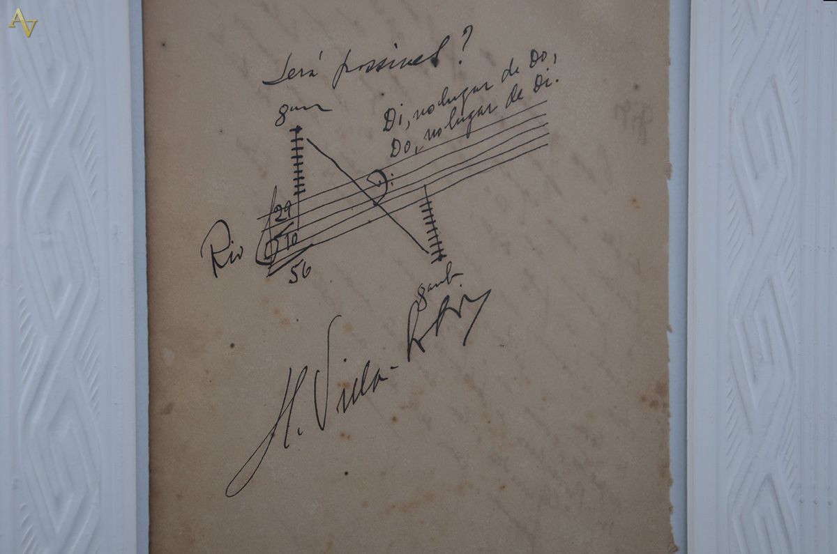 VILLA LOBOS - Autógrafo p/ a pianista Adelina Santiago... - foto 2 de 2
