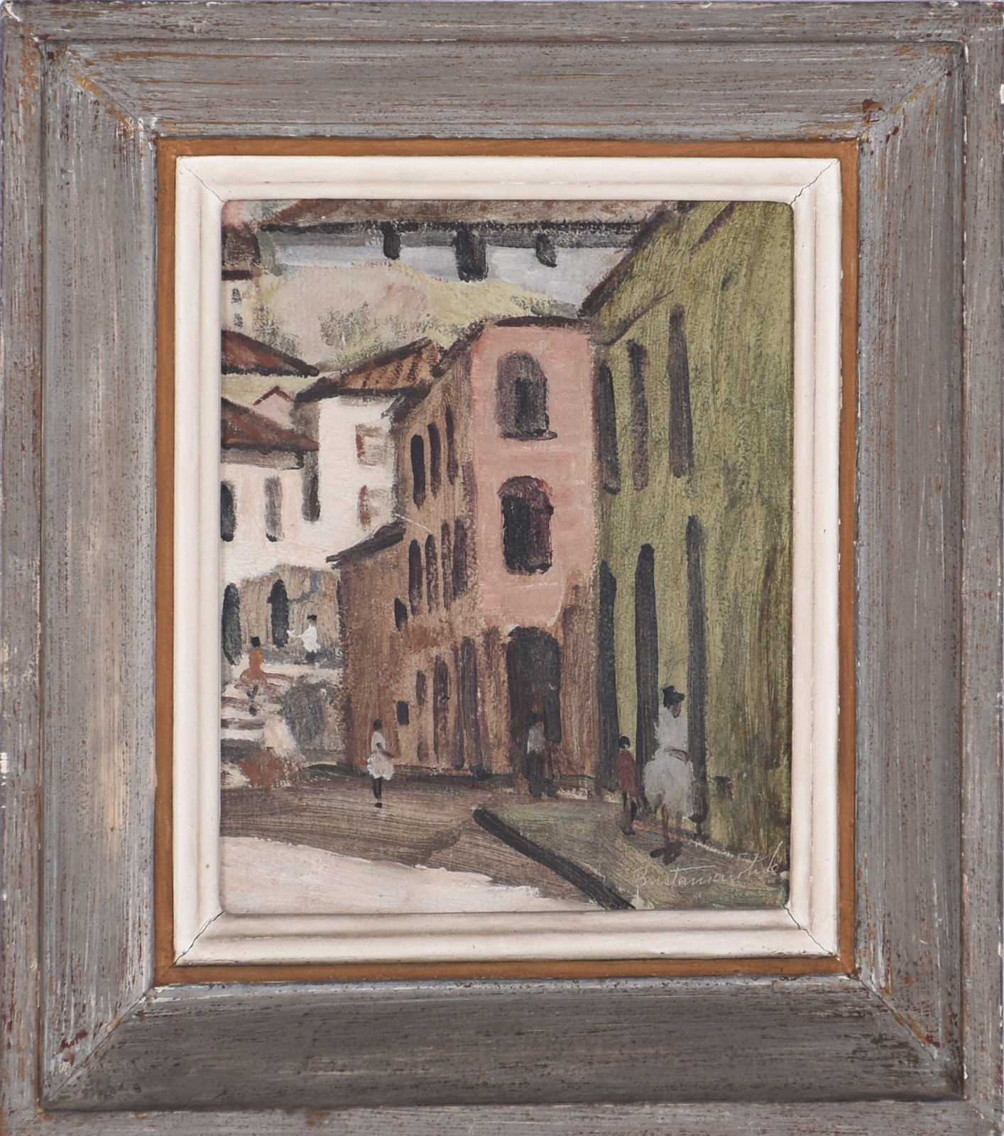 Bustamante Sá (1907-1988), Paisagem urbana com figuras - foto 2 de 4