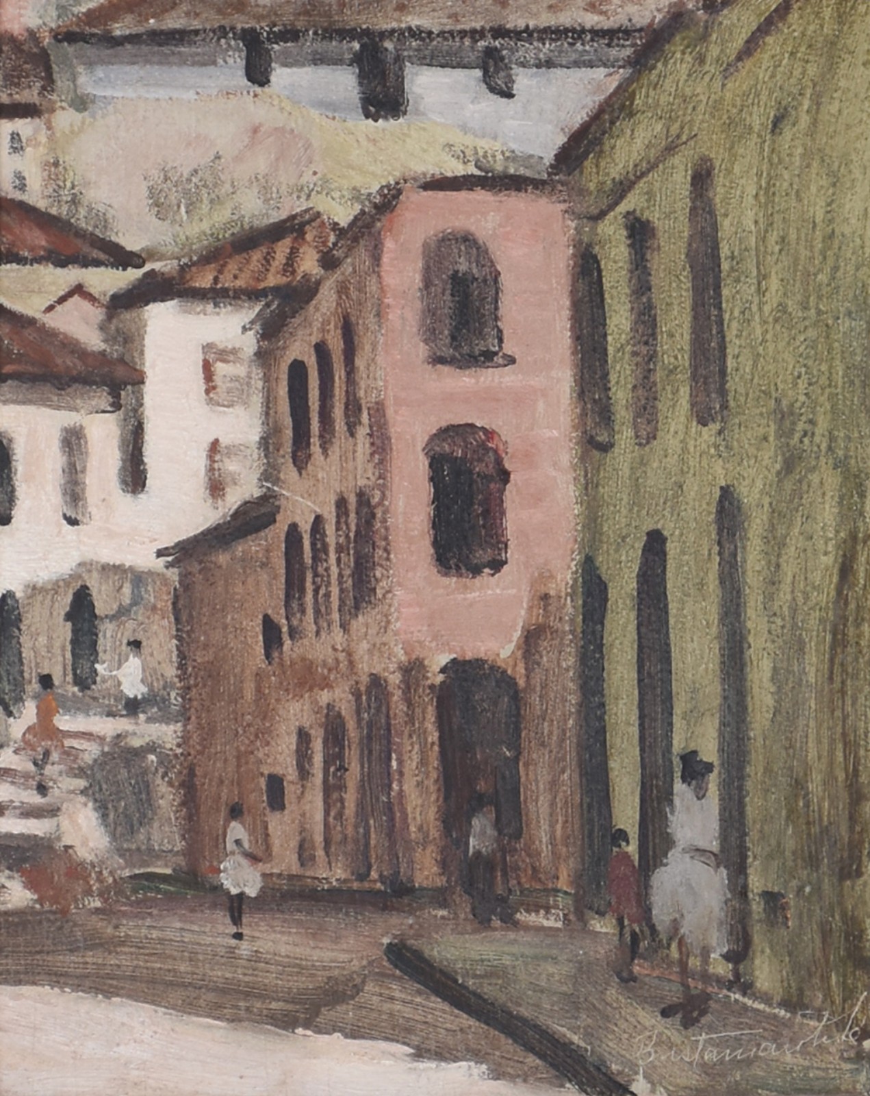 Bustamante Sá (1907-1988), Paisagem urbana com figuras - foto 1 de 4