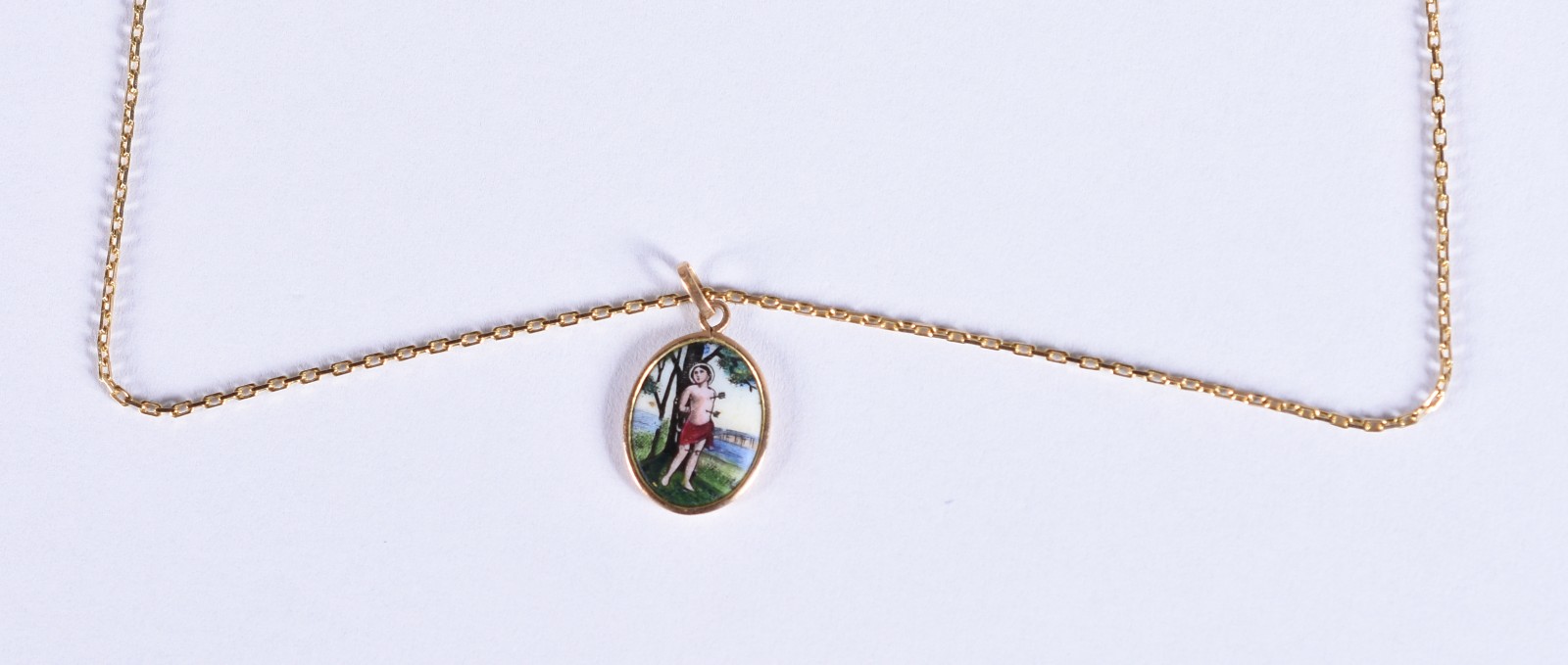 Cordão de ouro 18k e pingente com São Sebastião (Por motivos de... - foto 1 de 5