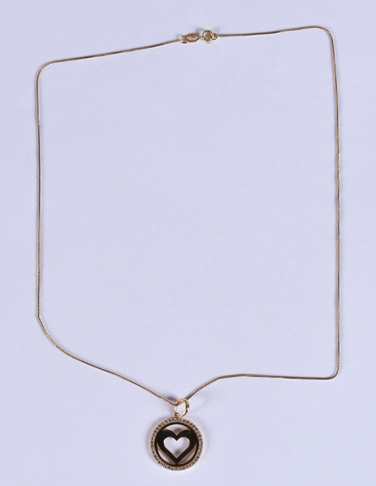 Colar de ouro 18 k e pingente com safiras brancas (Por motivos de... - foto 2 de 4