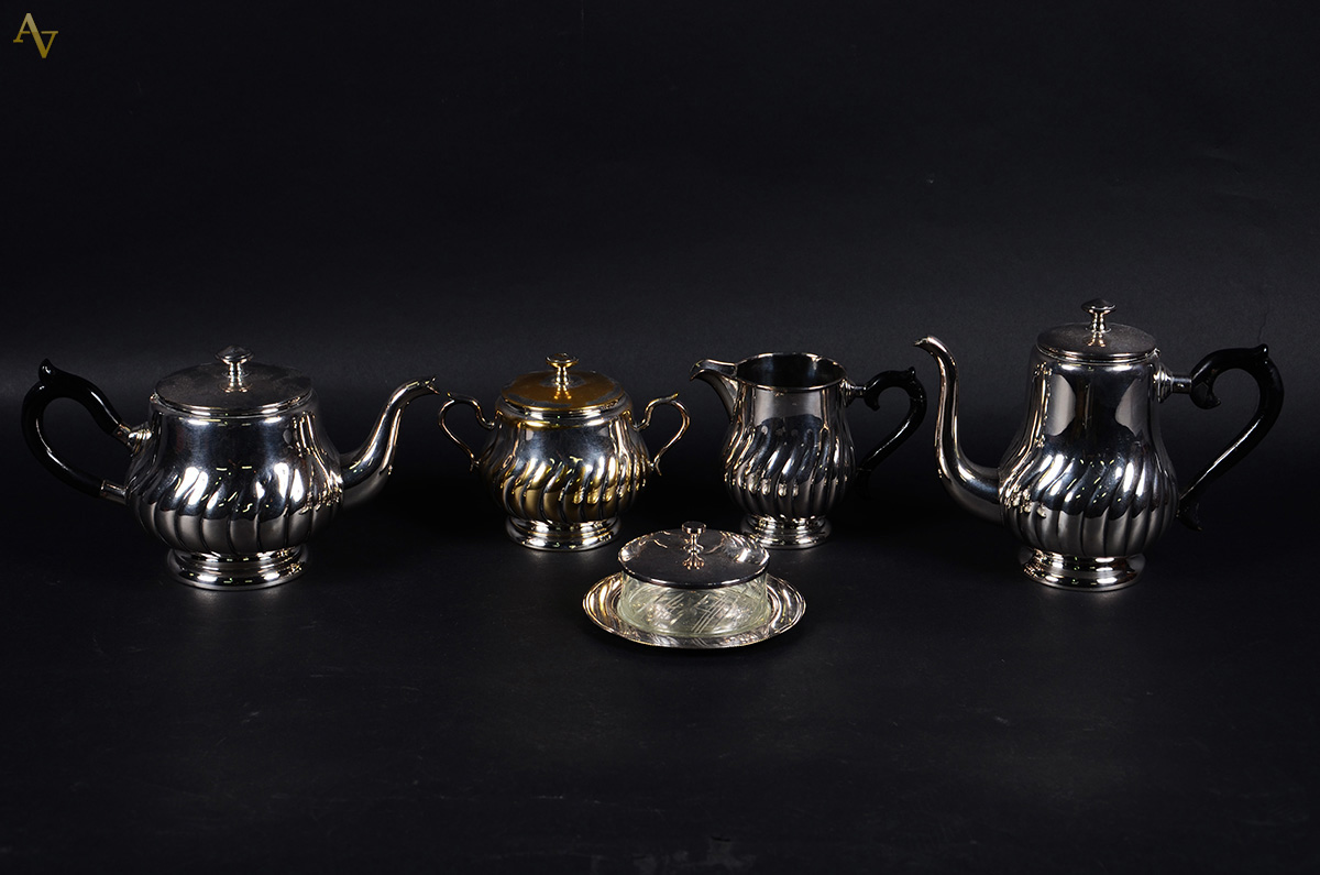 WMF - Pequena baixela de metal prateado alemão para chá e café...