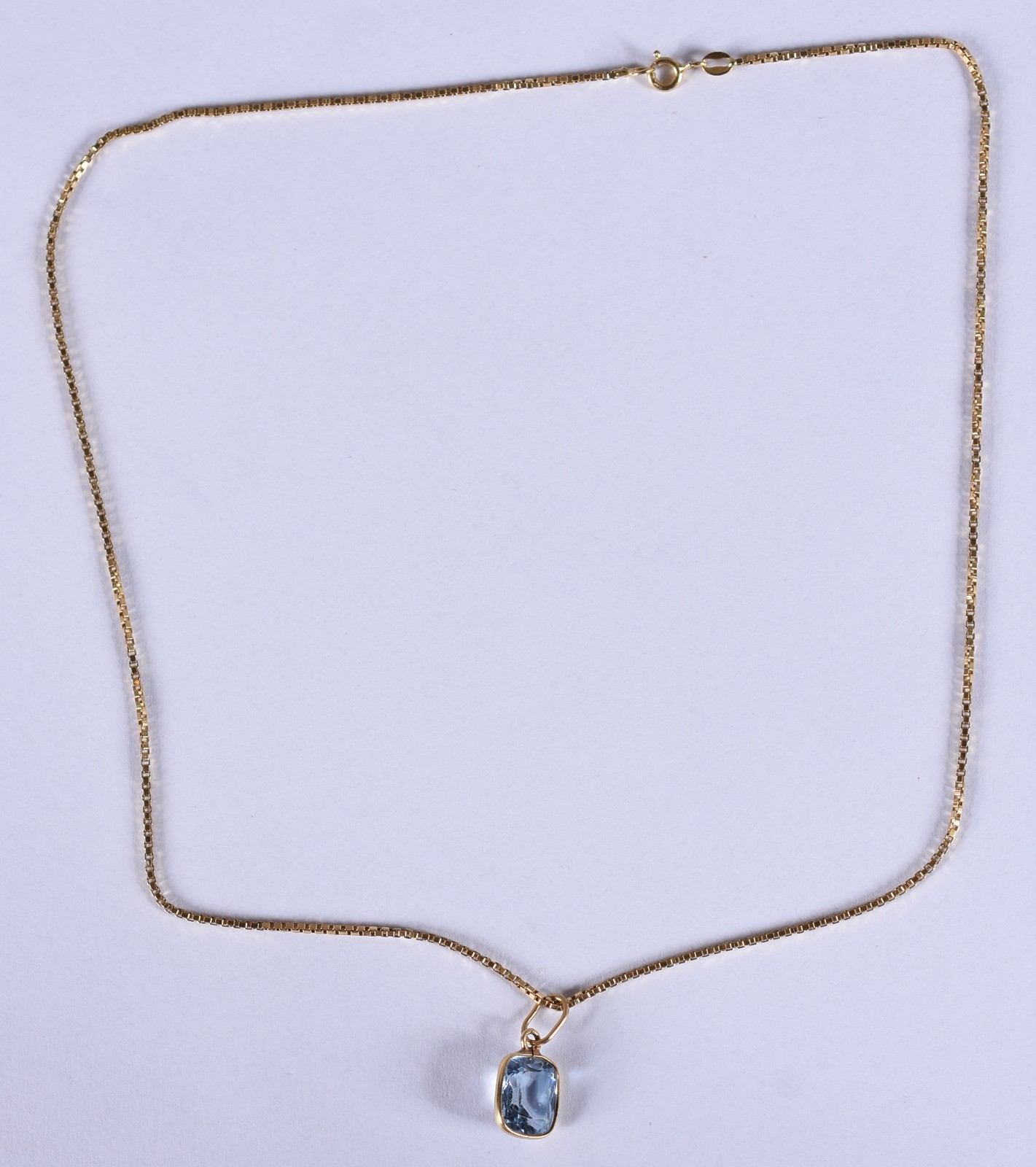 Colar de ouro 18k com pingente com pedras de topázio azul (Por... - foto 2 de 6