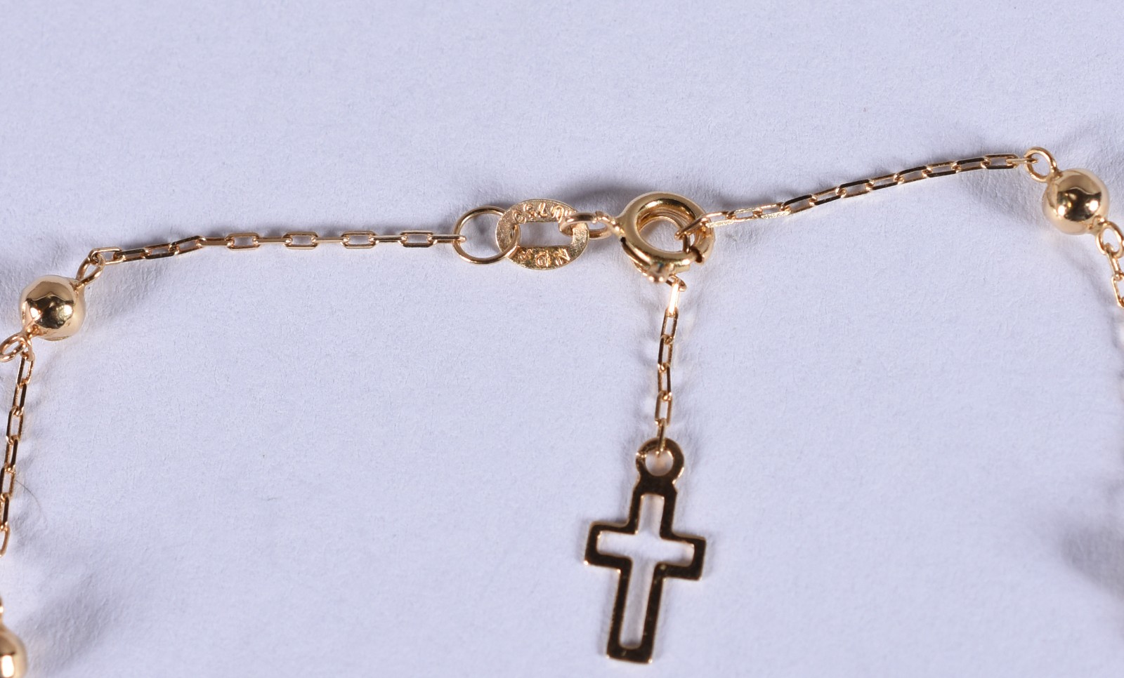 Pulseira de ouro 18k, contrastado 750 com bolinhas e pingente de... - foto 2 de 3