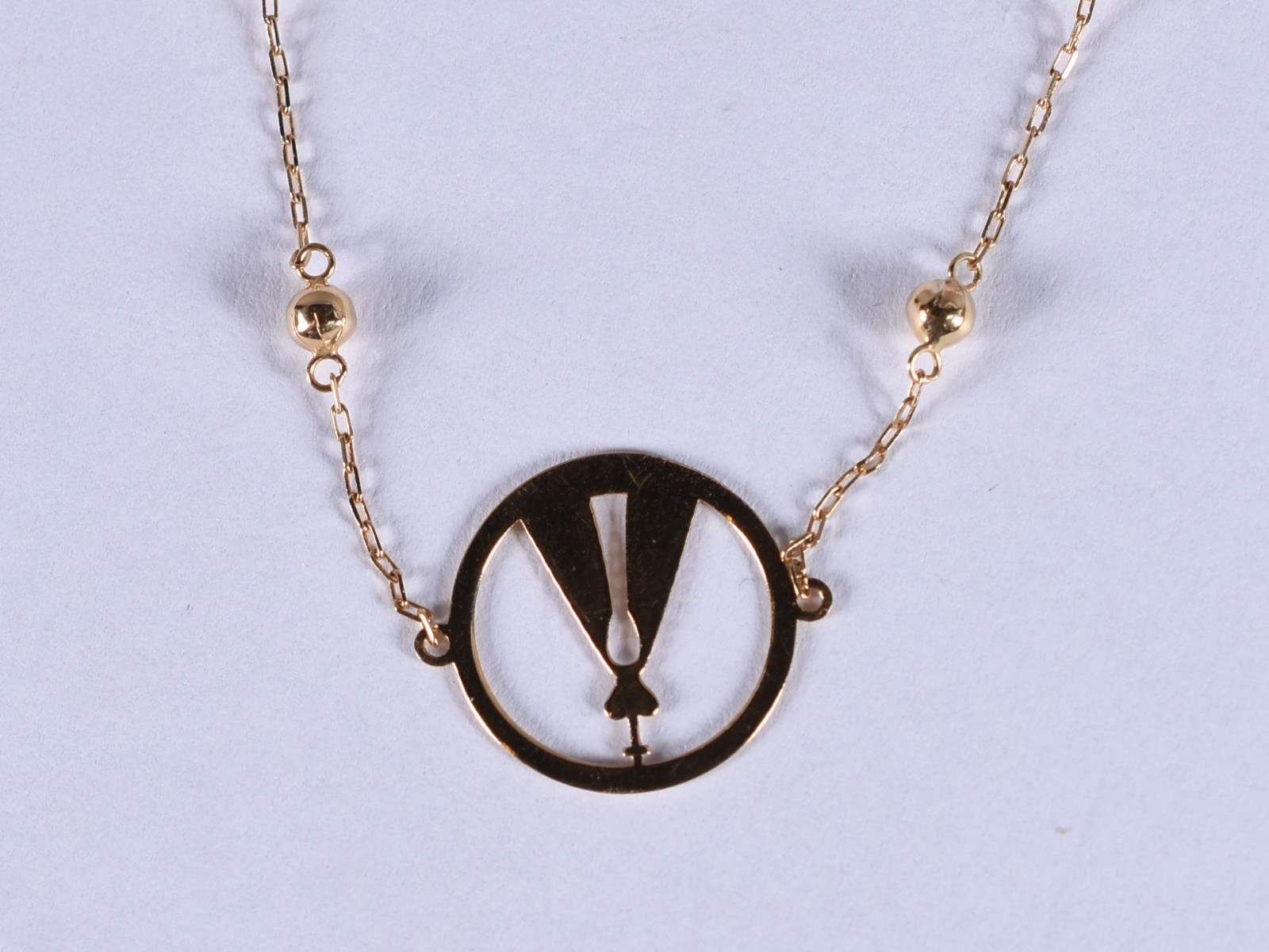 Pulseira de ouro 18k, contrastado 750 com bolinhas e pingente de... - foto 3 de 3