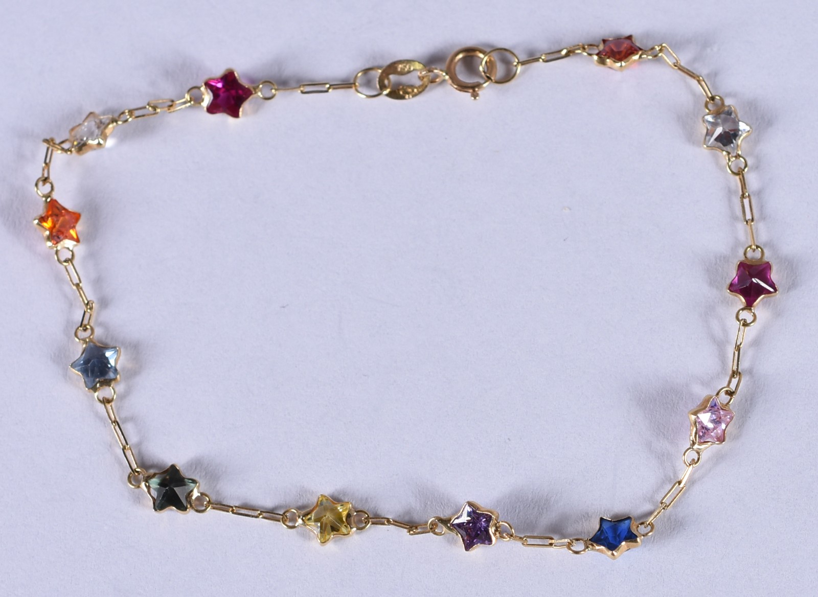 Pulseira de ouro 18 k, contrastado 750 com pedras coloridas (Por... - foto 1 de 3