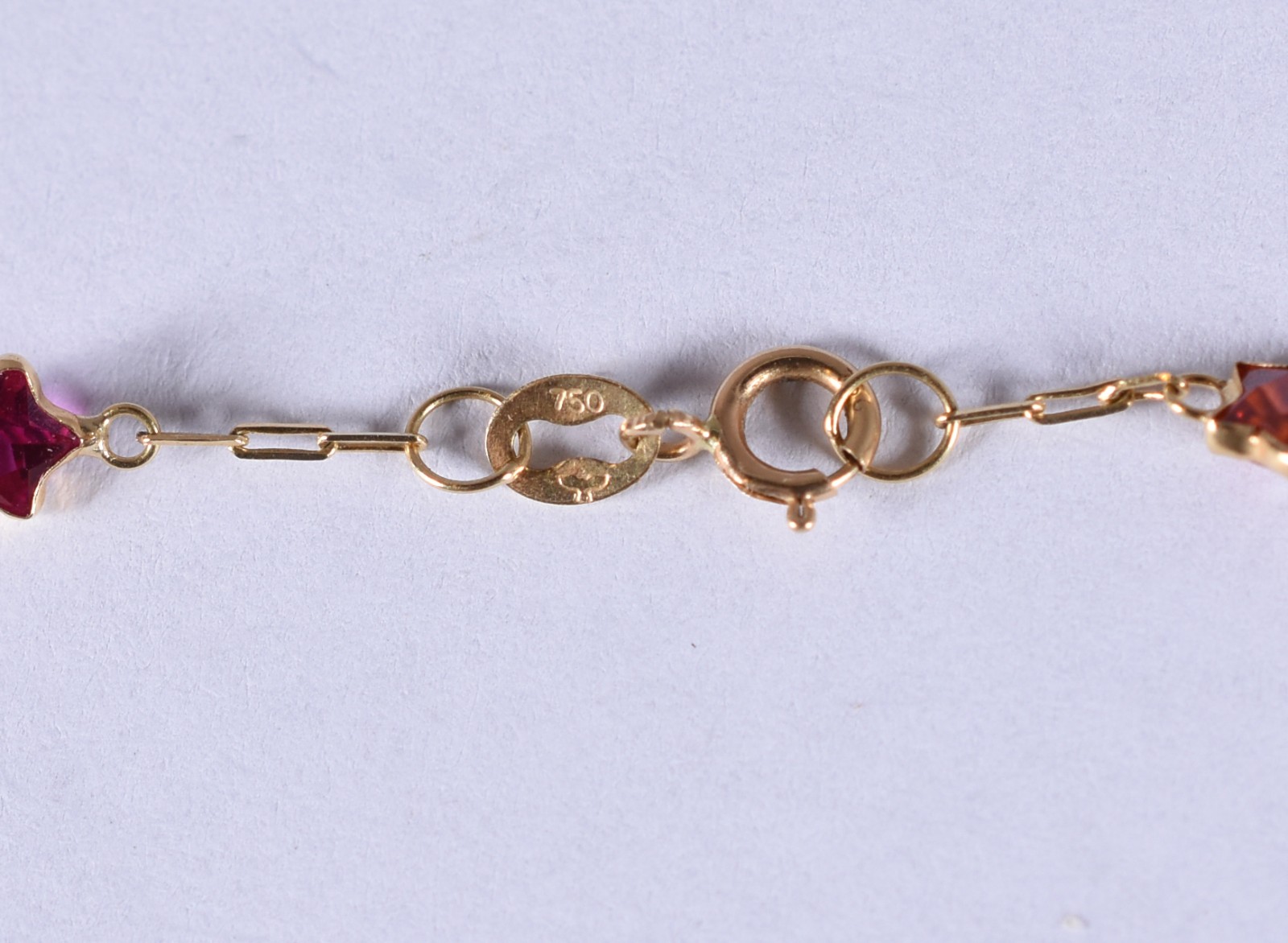 Pulseira de ouro 18 k, contrastado 750 com pedras coloridas (Por... - foto 2 de 3