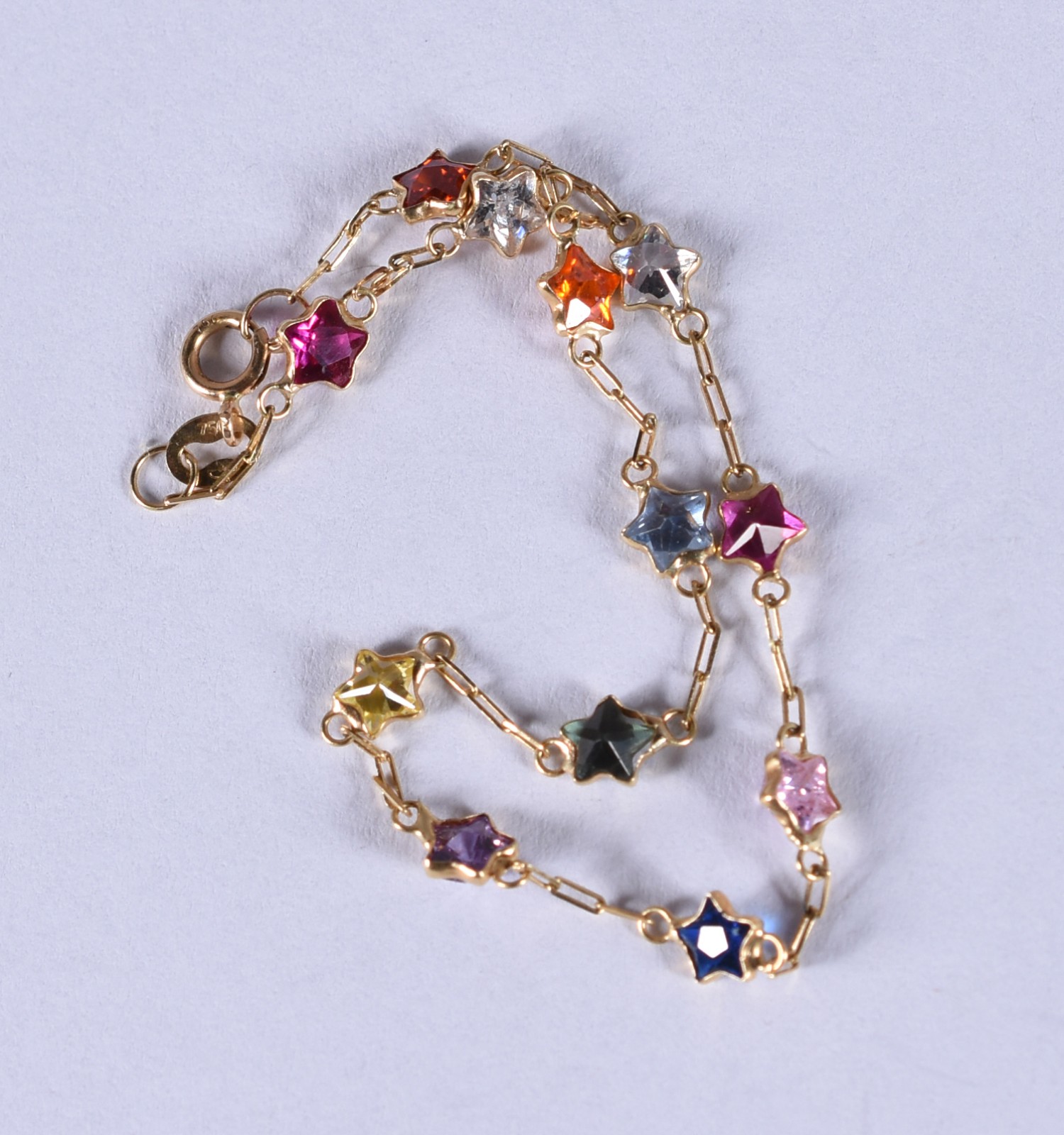 Pulseira de ouro 18 k, contrastado 750 com pedras coloridas (Por... - foto 3 de 3