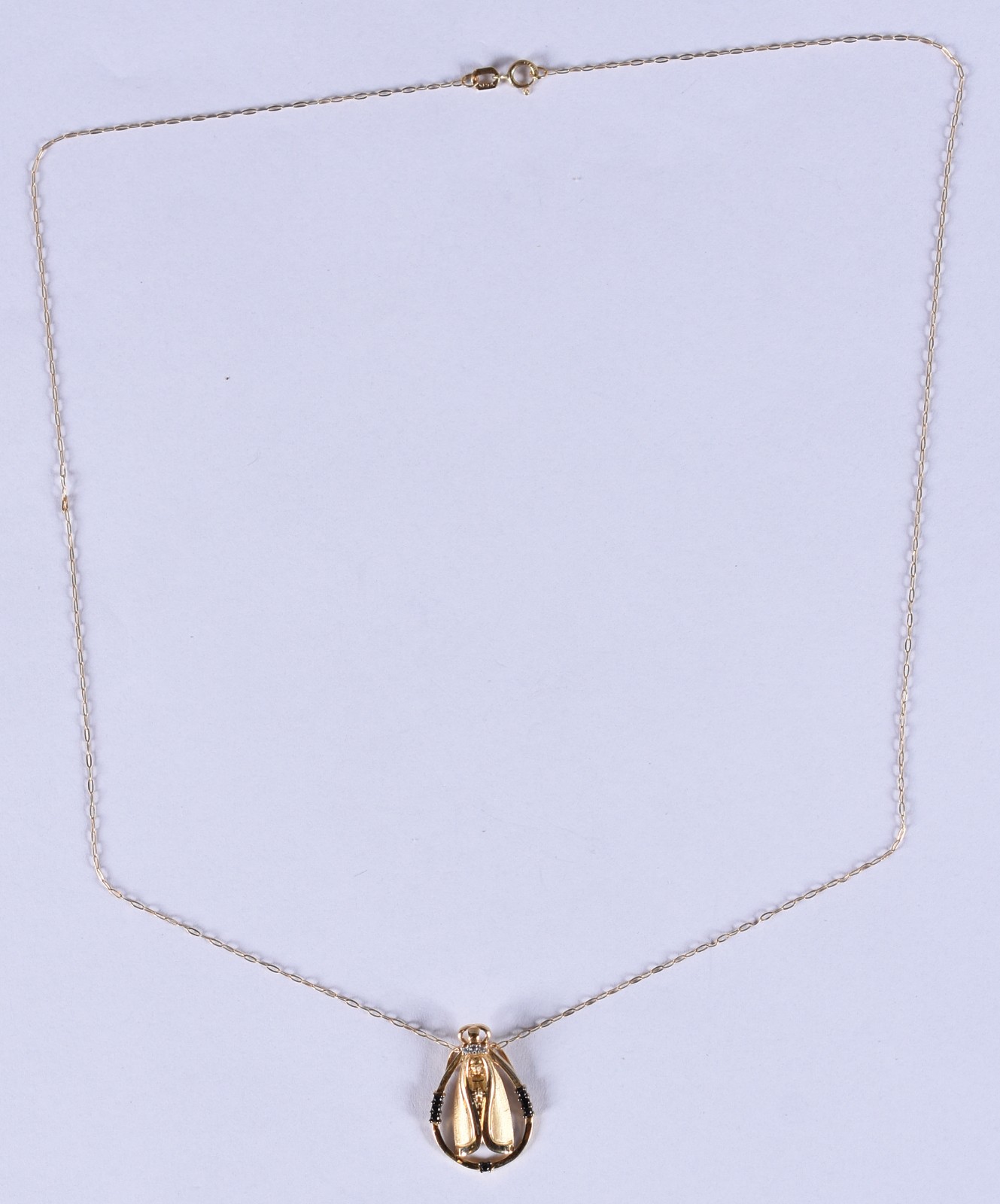 Colar de ouro 18 k, contrastado 750 com pingente de Nossa Senhora... - foto 2 de 4