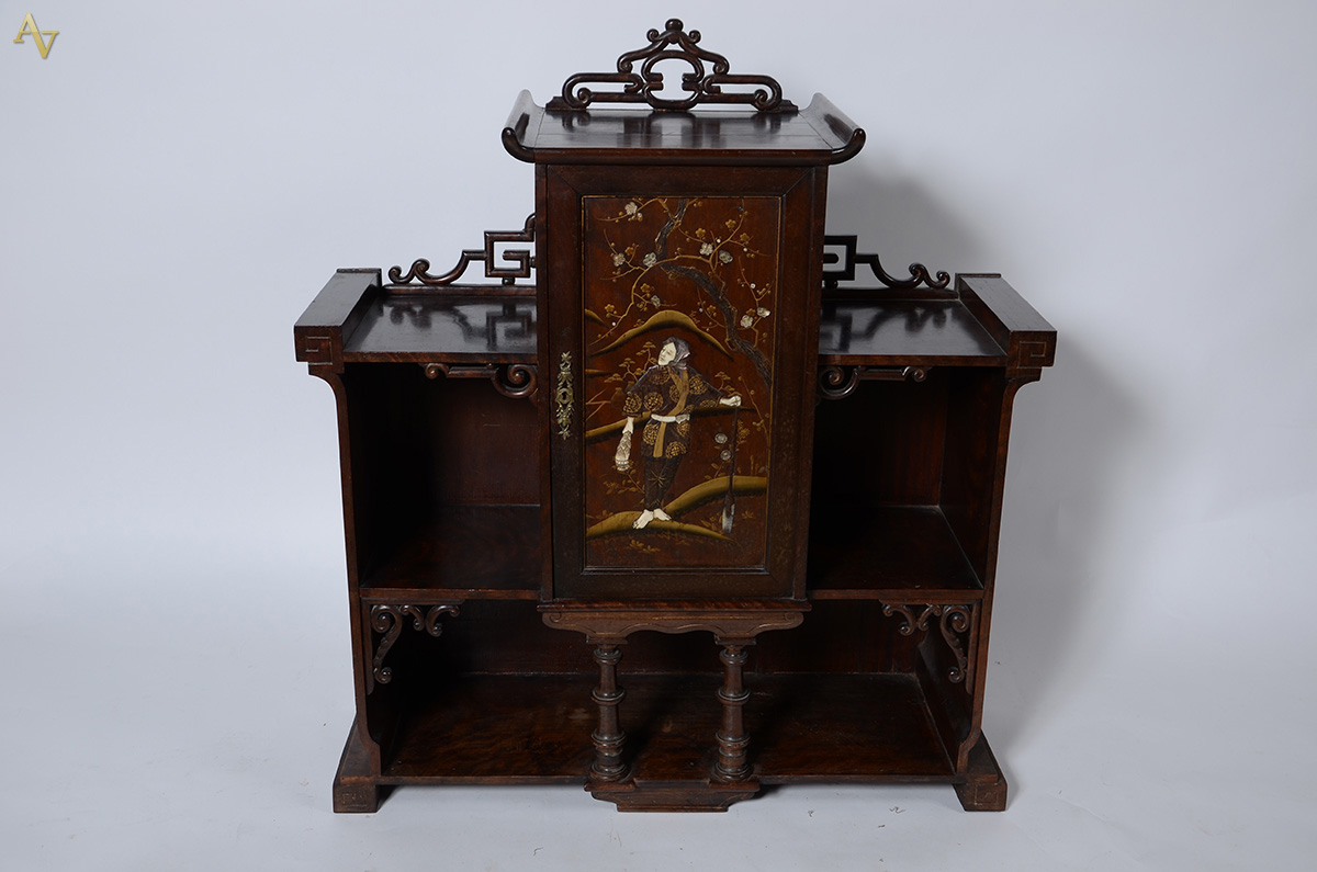 Estante Belle Époque em madeira, madre-pérola e marfim. Japão Séc... - foto 3 de 3