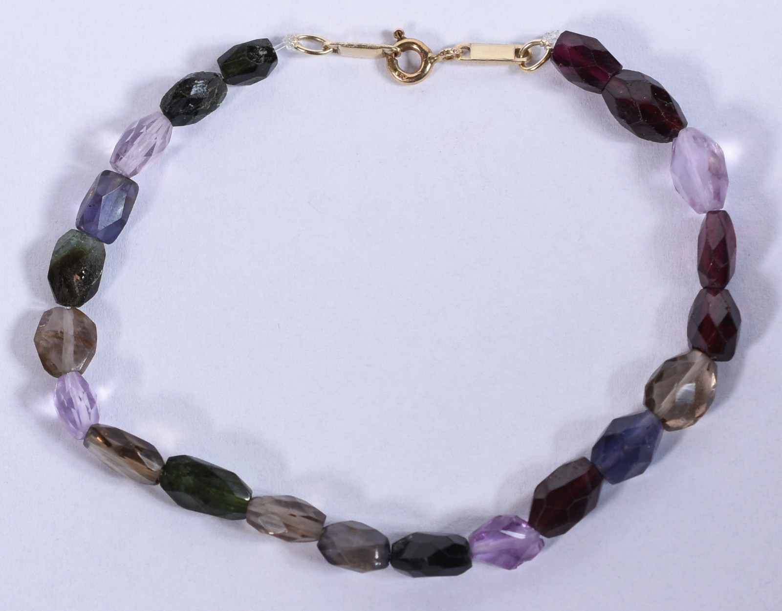 Pulseira com fecho e barrinhas de ouro 750 feitio pedras naturais... - foto 2 de 3