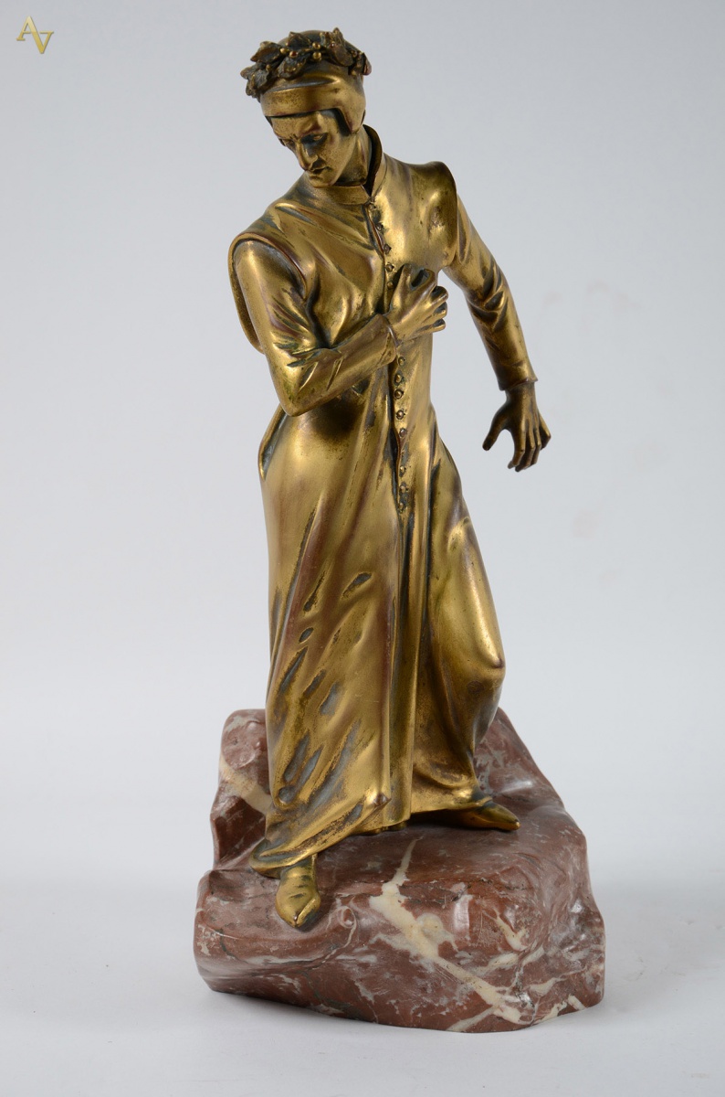 DANTE ALIGHIERI - Escultura européia, provavelmente italiana, de...