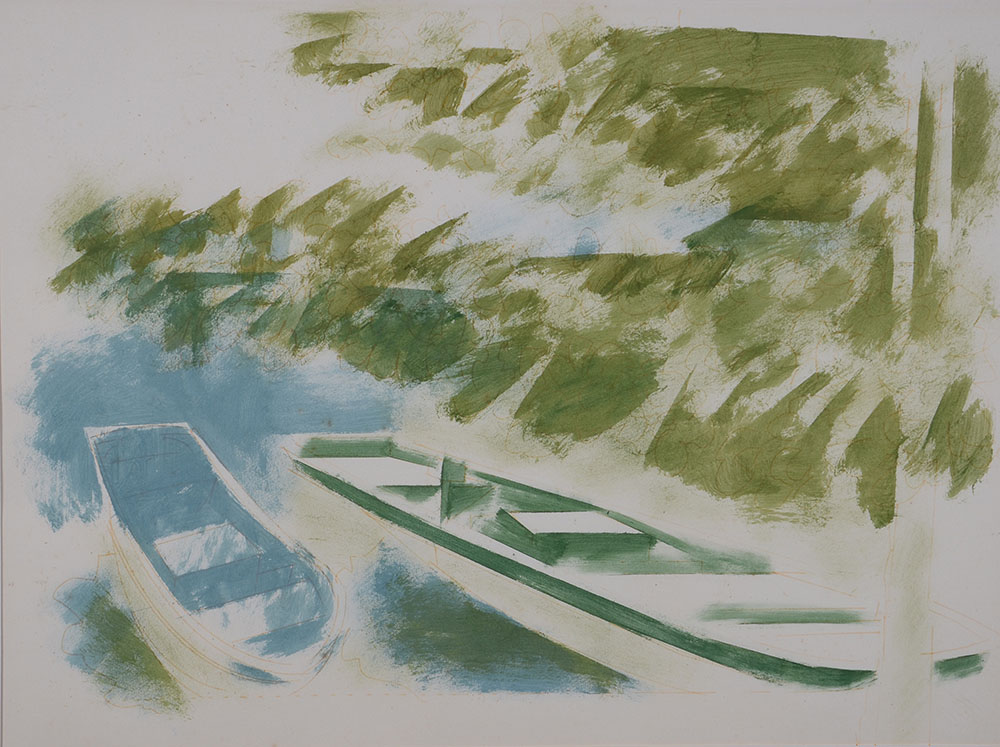 CARLOS SCLIAR - Barcos - Guache - 50 x 65