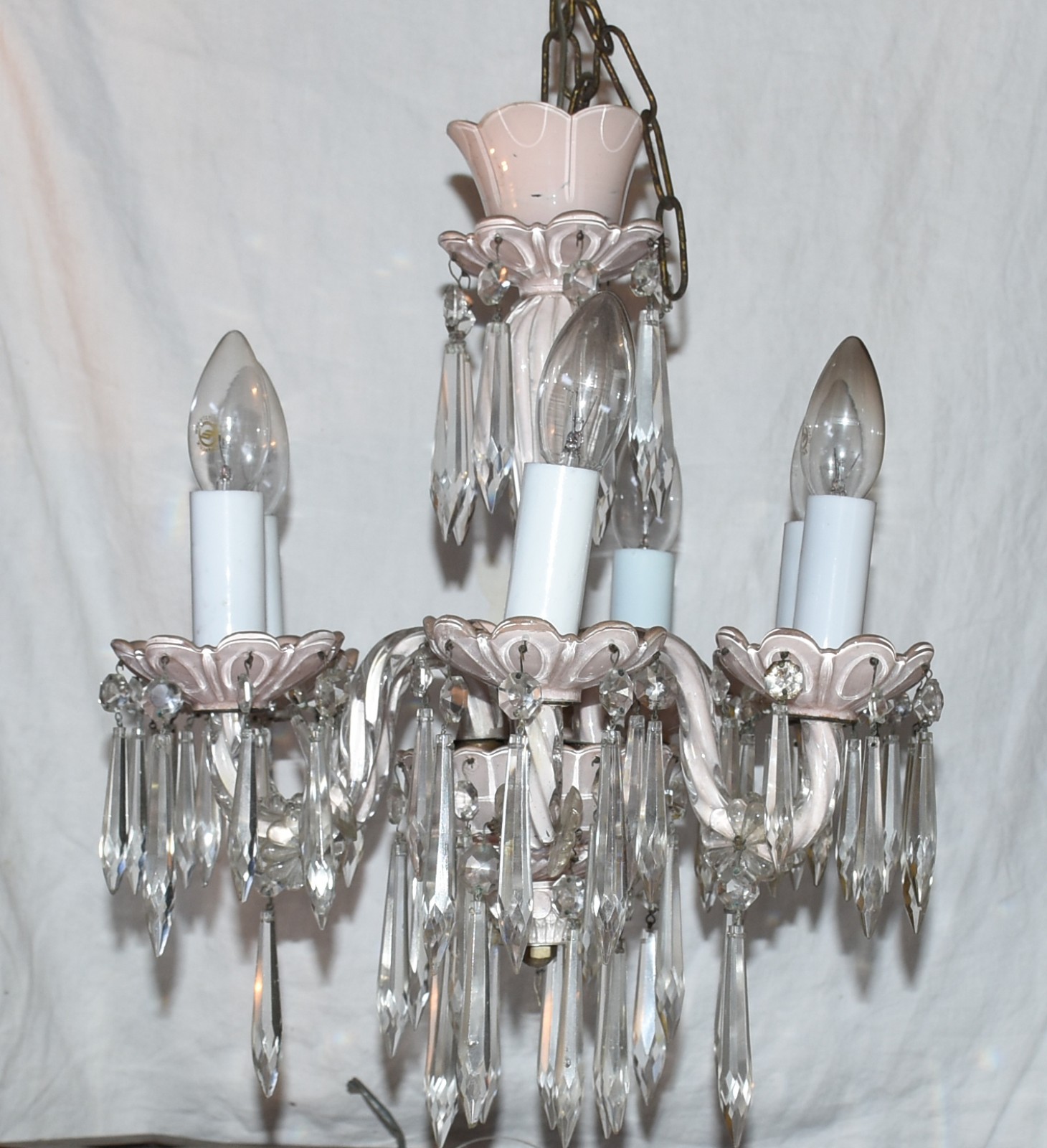 Lustre de cristal para 6 luzes. - foto 1 de 3