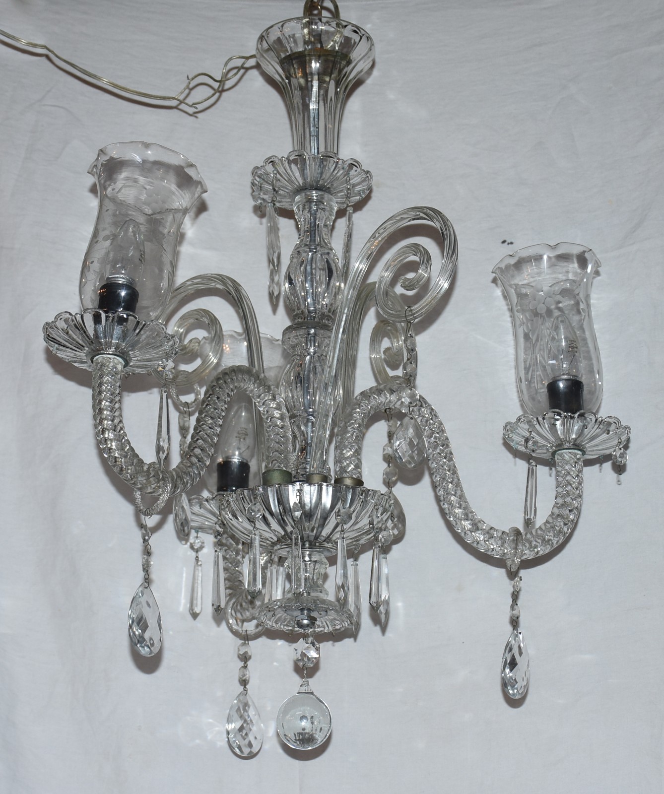 Lustre de cristal para 3 luzes. - foto 1 de 3