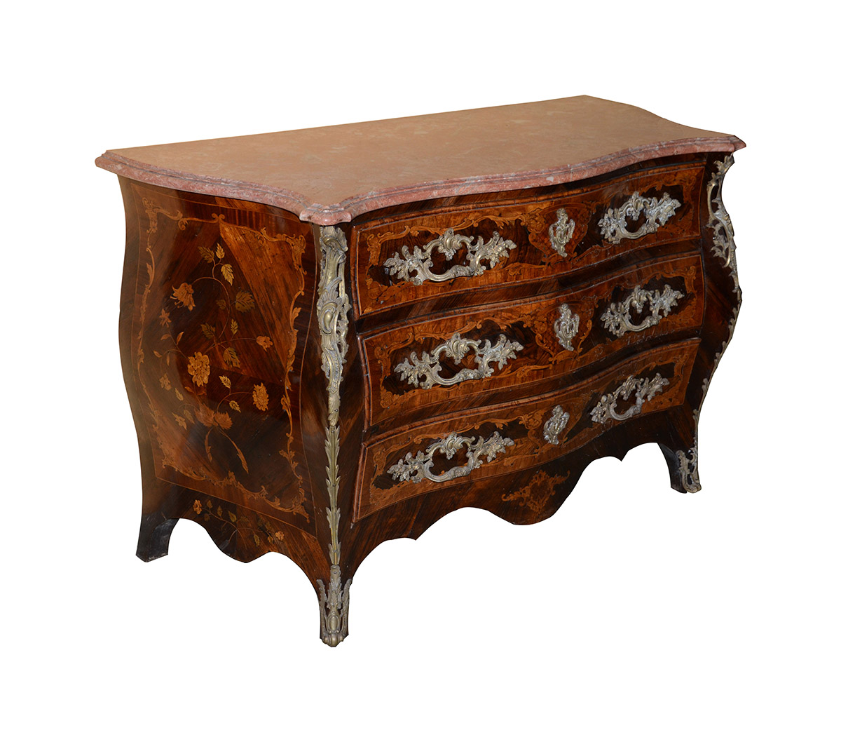 Cômoda Bombée em mogno c/ marqueterie de madeira de várias... - foto 1 de 2
