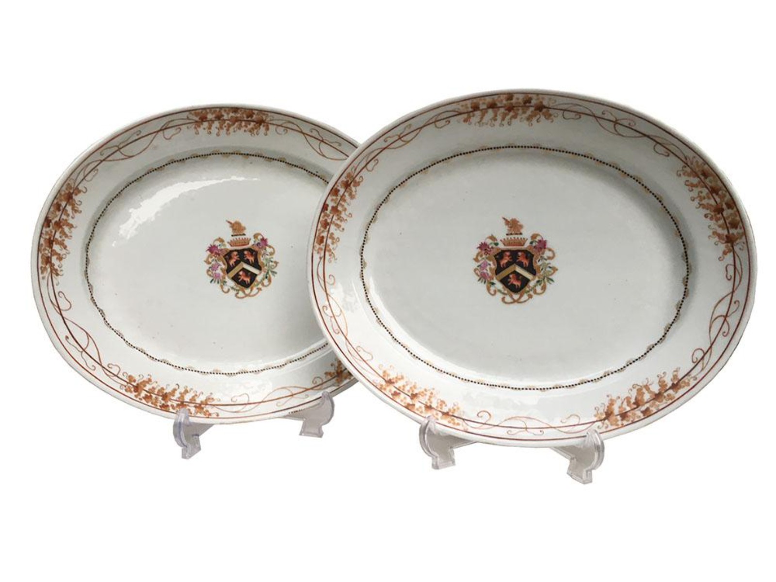 Par de travessas porcelana francesa Samson, do século XIX, decorado... - foto 1 de 3