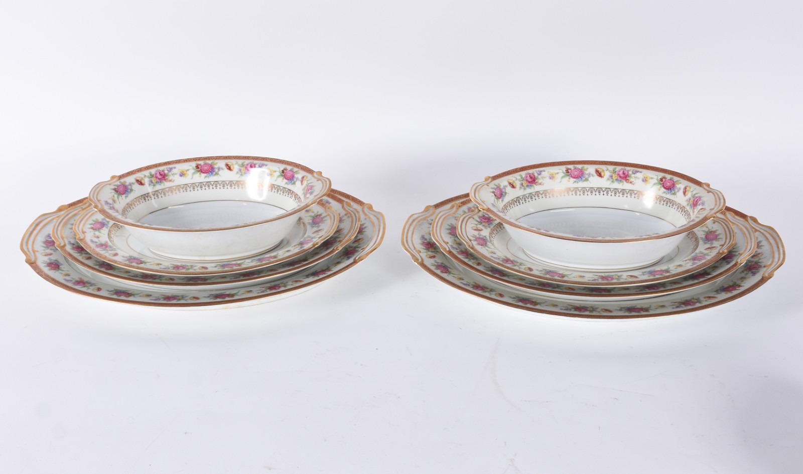 Aparelho de chá, café e jantar de porcelana NORITAKE, borda floral em... - foto 4 de 4