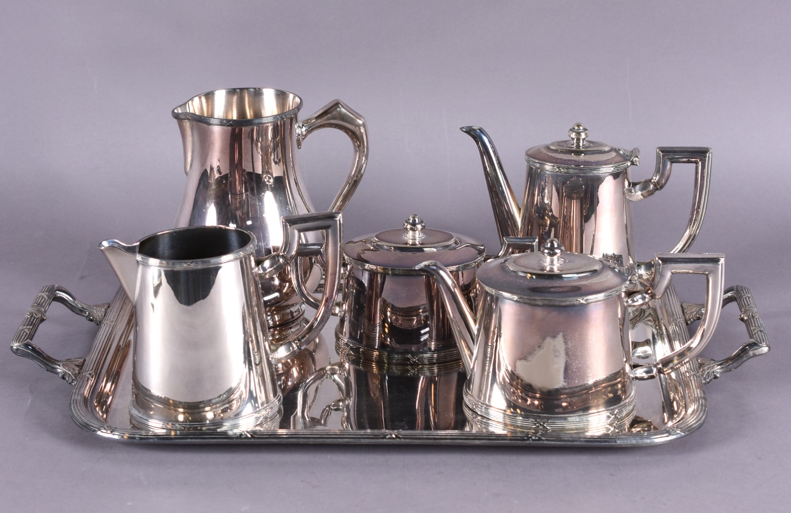 Baixela de chá e café de metal prateado Fracalanza, composto de... - foto 1 de 6