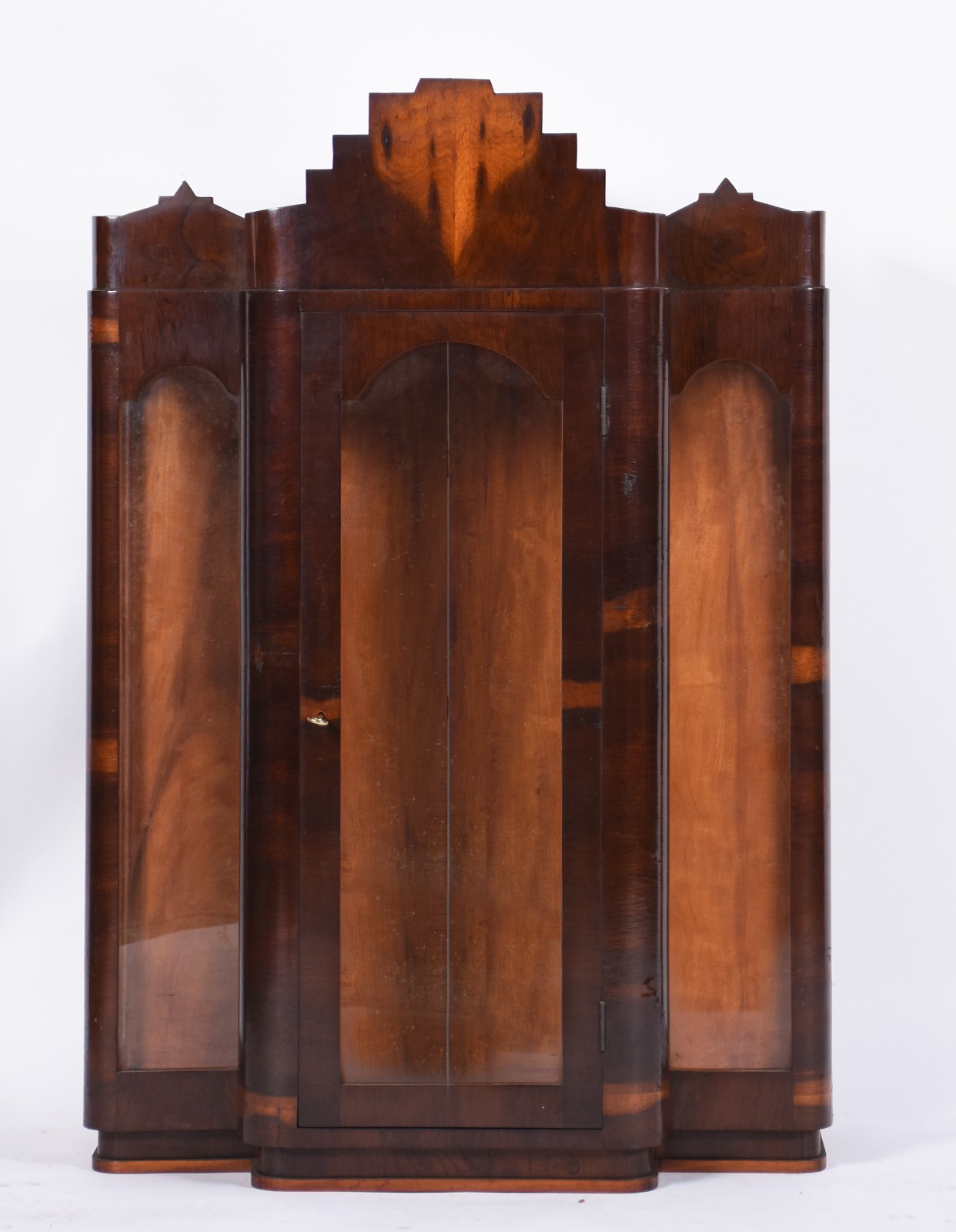 Oratório Art Deco de madeira nobre, porta e laterais de vidro, parte... - foto 1 de 4