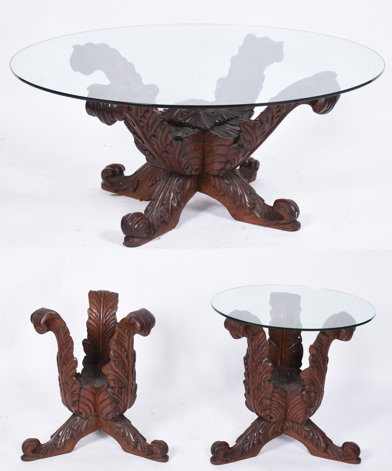 Conjunto de mesa de centro e par de mesas laterais de com bases de... - foto 1 de 6