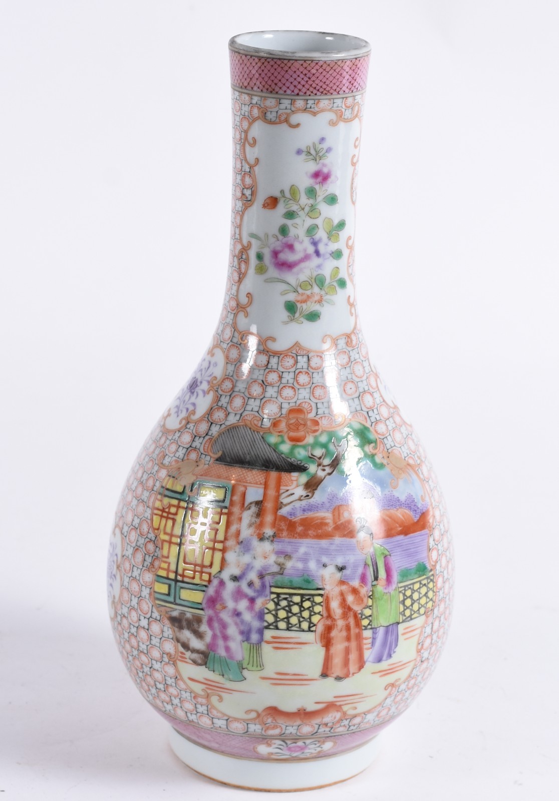 Vaso piriforme com longo gargalo em porcelana chinesa da Companhia... - foto 4 de 5