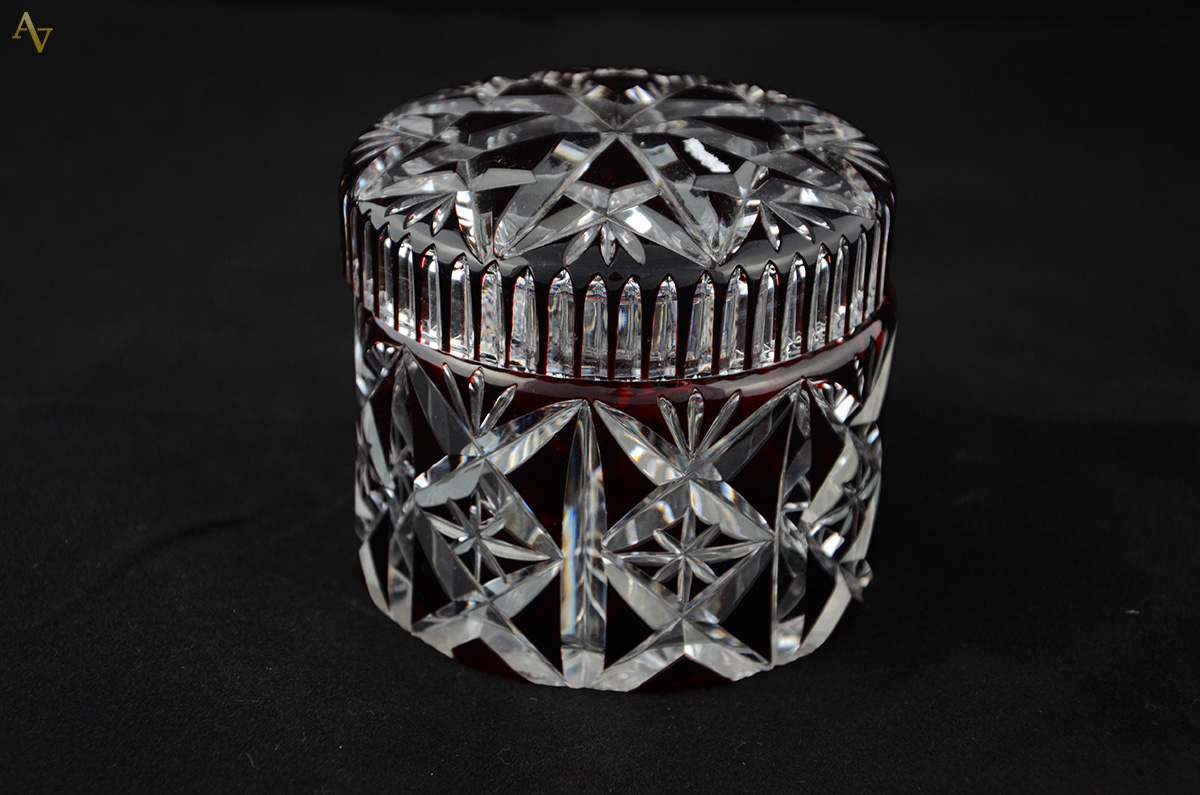 Caixa para toucador em cristal francês, possivelmente Baccarat em...