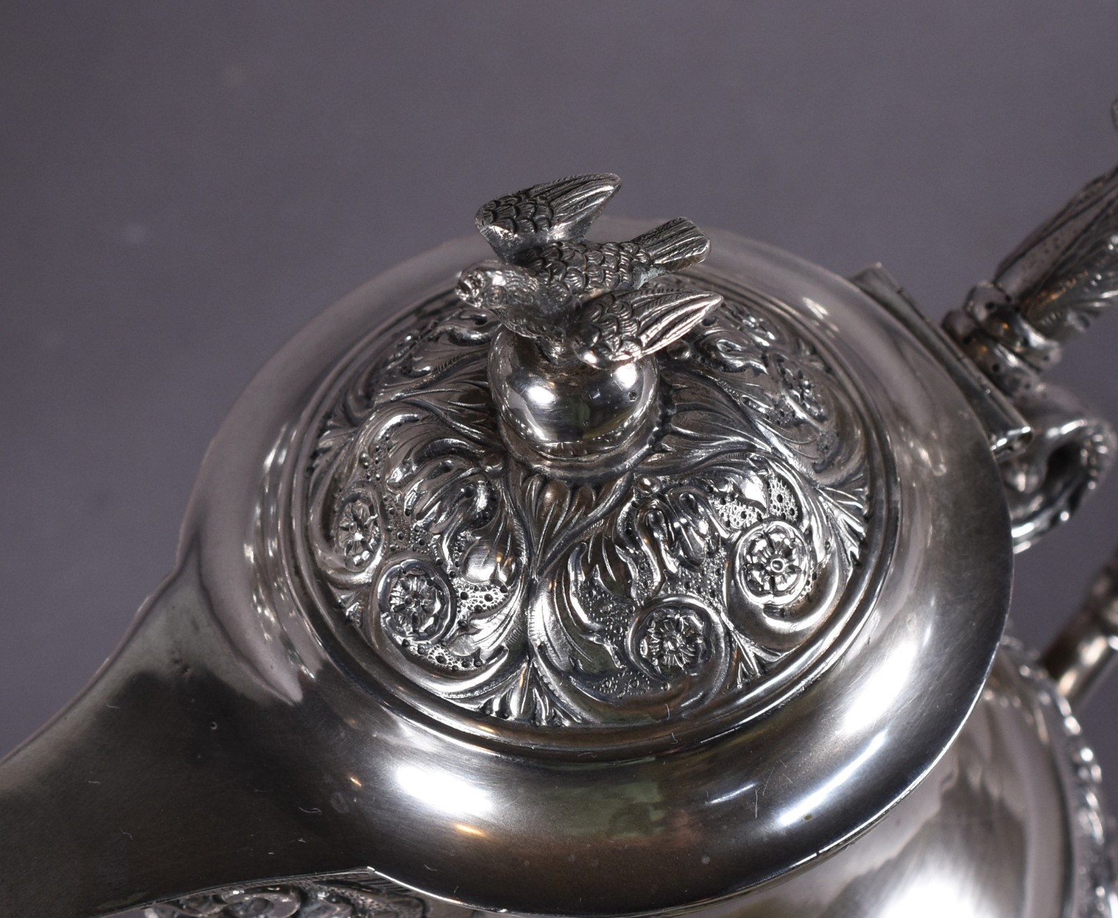 Elegante baixela para chá e café de prata portuguesa contraste P... - foto 4 de 7