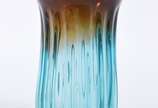 Vaso de vidro decorativo na cor azul e âmbar. - Vaso de vidro decorativo na cor azul e âmbar.