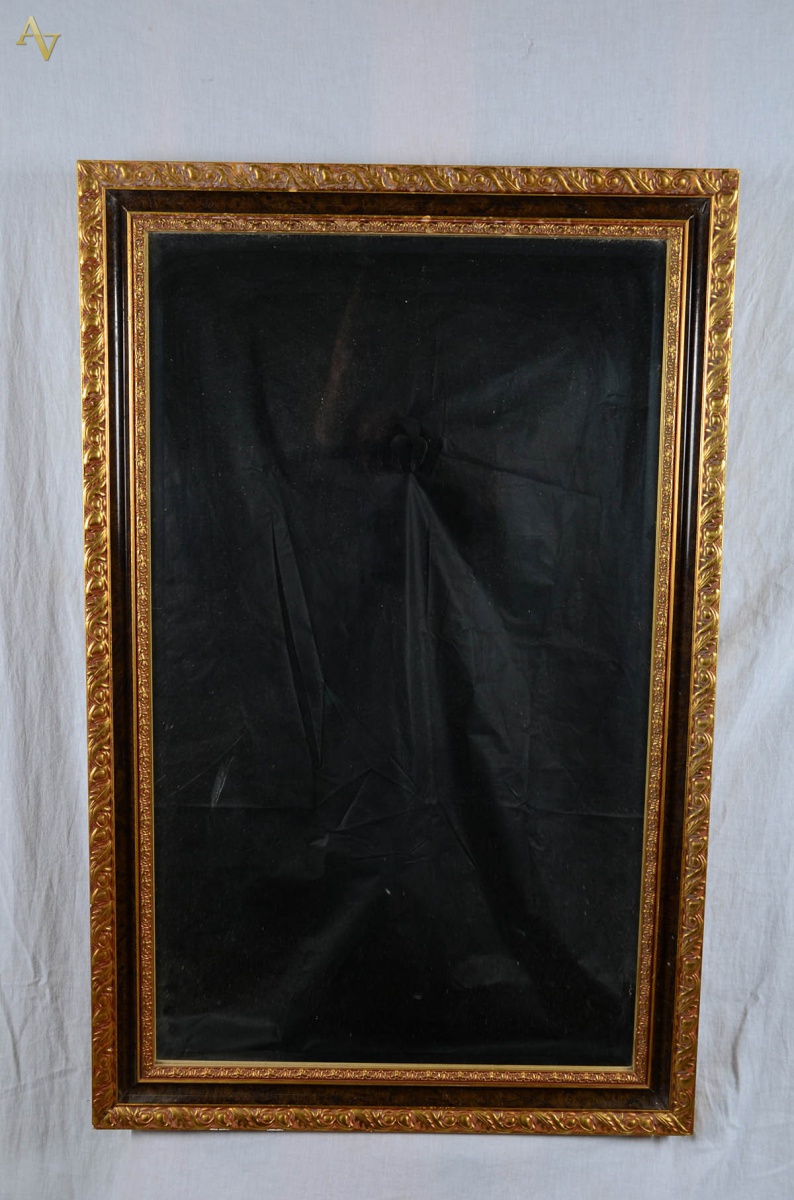 Espelho retangular moldura verde. Med. 110 x 70 cm