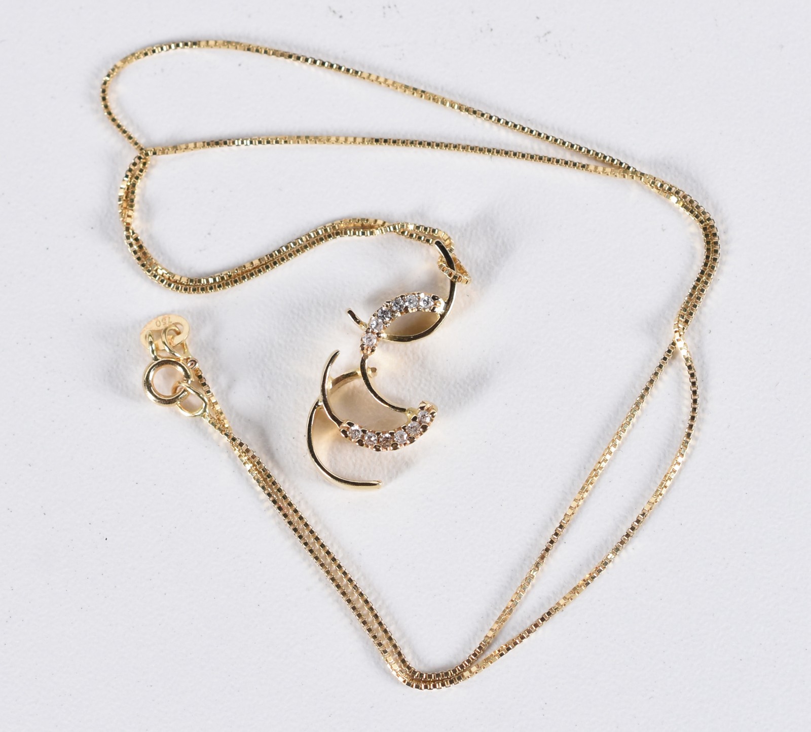 Colar de ouro 18k contrastado 750 e pingente em forma de cascata (Por... - foto 4 de 5