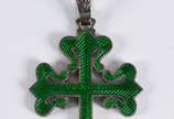 Comenda de prata de lei com cruz esmaltada de v... - Comenda de prata de lei com cruz esmaltada de verde.