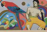 Glauco Rodrigues (1929-2004), Apoteose Tropical - Serigrafia 7/120 - datado 1989. Passepartout com pontos de fungos.