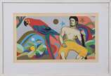 Glauco Rodrigues (1929-2004), Apoteose Tropical - Serigrafia 7/120 - datado 1989. Passepartout com pontos de fungos.