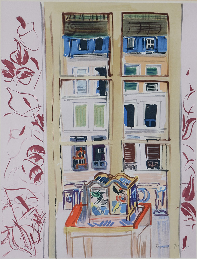 RAOUL DUFY - Litogravura - Mesa na janela - 57 x 43 - Assinado - foto 1 de 2