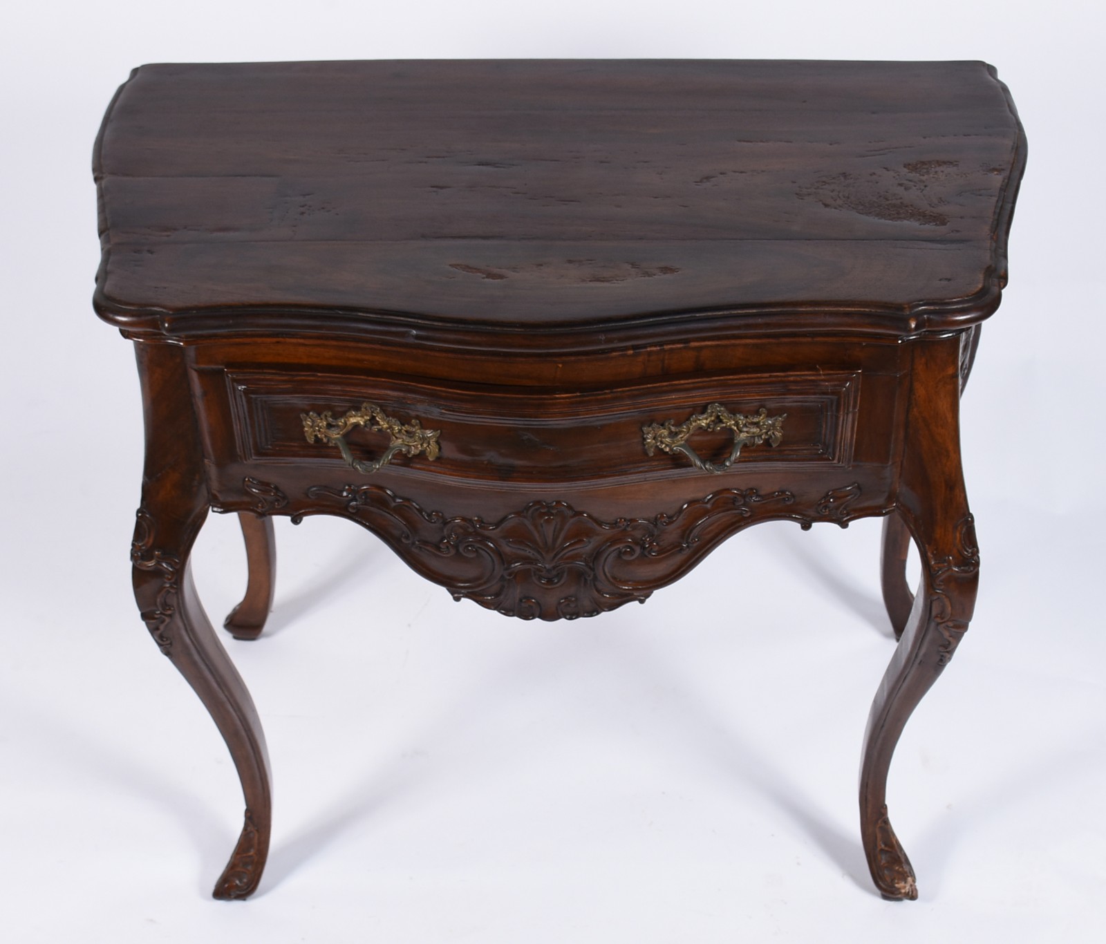 Mesa de encostar de jacarandá Dom José, uma gaveta com puxadores de... - foto 3 de 6