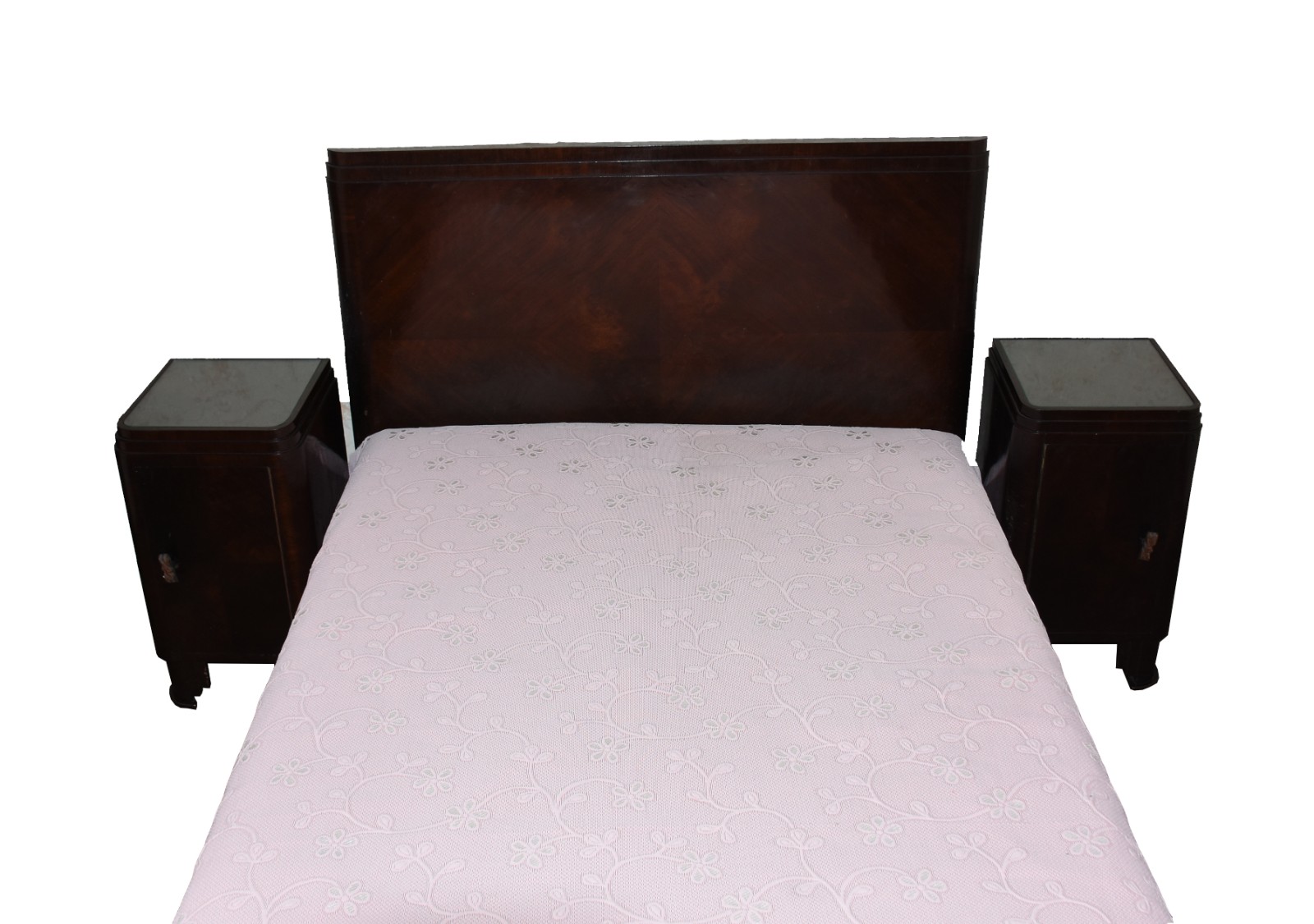 Conjunto ART DECO composto de cama de casal e par de mesas de... - foto 3 de 9