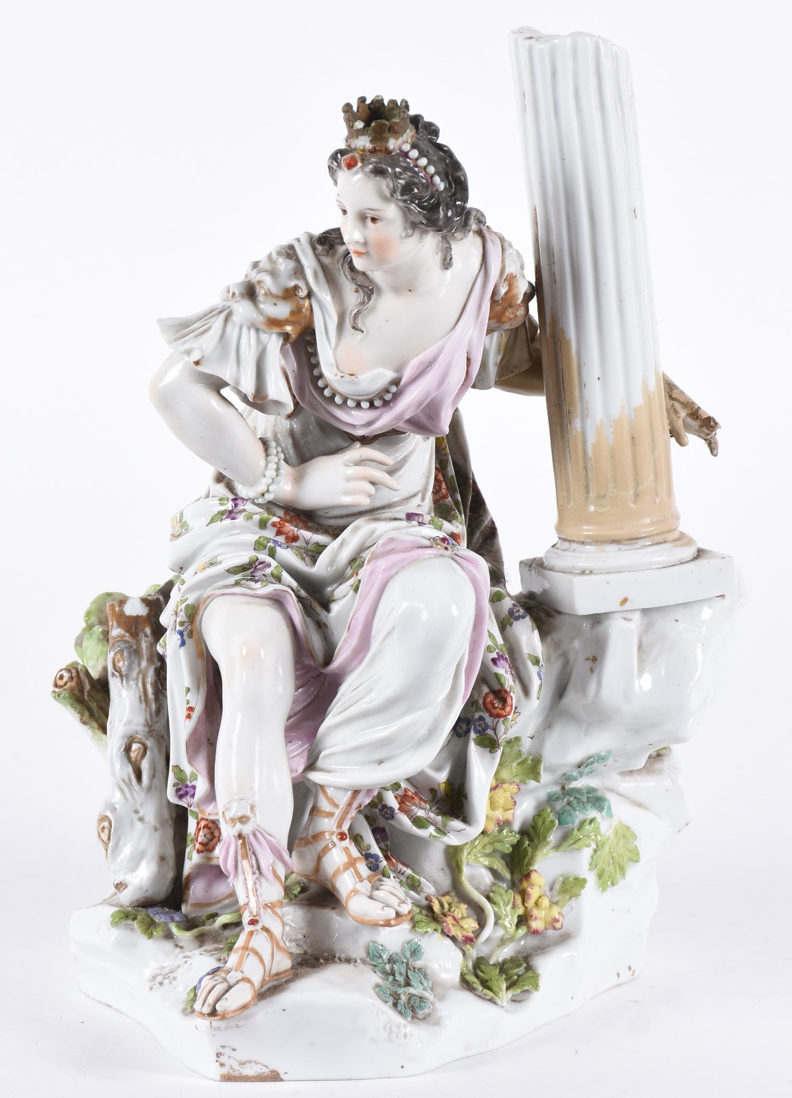 Estatueta de porcelana europeia policromada representando figura... - foto 1 de 8