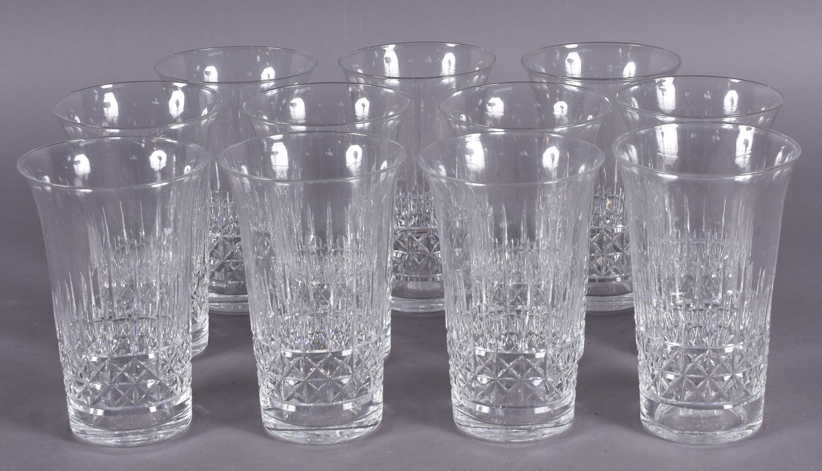Conjunto com 11 copos longos de cristal Webb Inglês. - foto 1 de 6