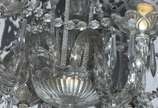 Lustre de cristal para 6 luzes, pingentes lapid... - Lustre de cristal para 6 luzes, pingentes lapidados.