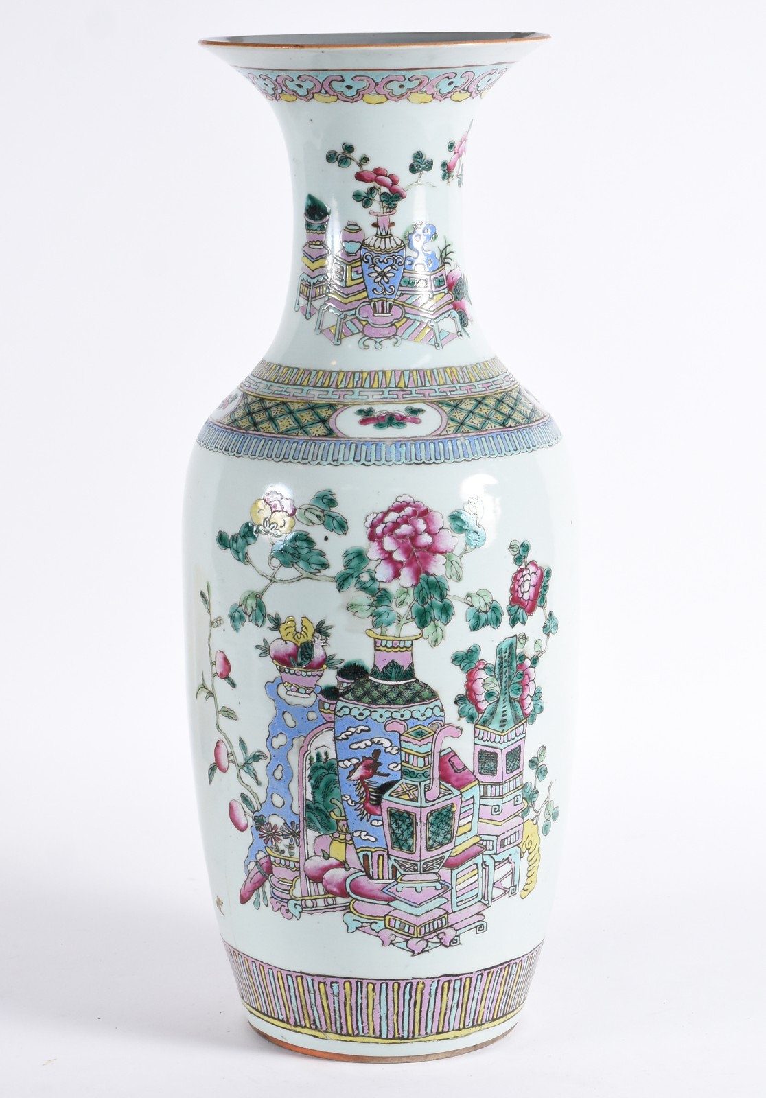 Elegante vaso em porcelana chinesa de formato balaústre e borda... - foto 4 de 5