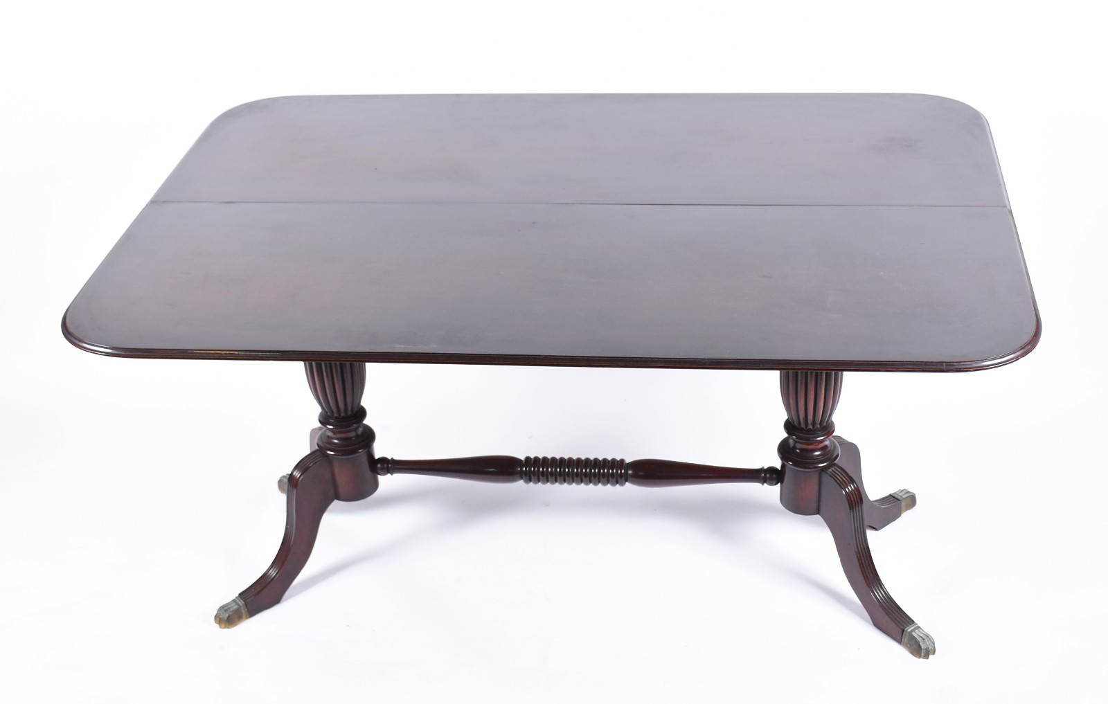 Mesa console de madeira nobre, estilo ingles, duas gavetas com... - foto 2 de 9