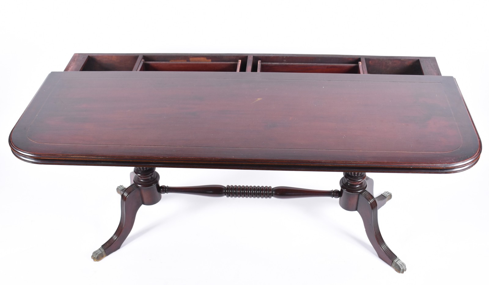 Mesa console de madeira nobre, estilo ingles, duas gavetas com... - foto 4 de 9