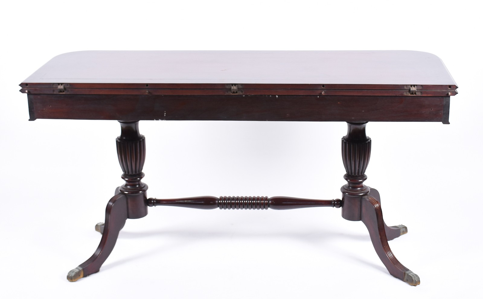 Mesa console de madeira nobre, estilo ingles, duas gavetas com... - foto 6 de 9