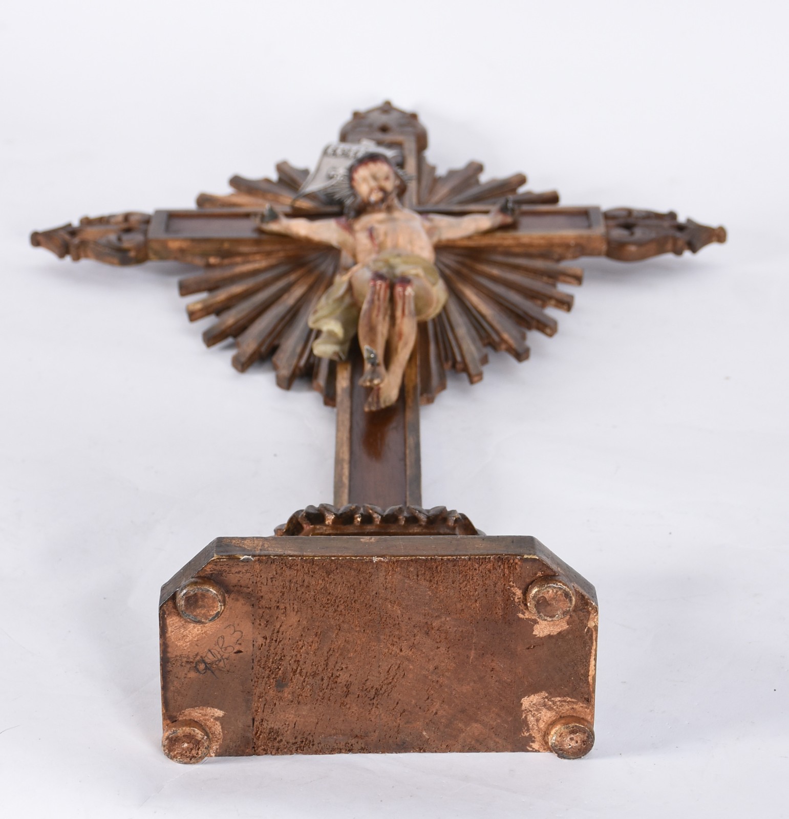 Crucifixo português de madeira nobre com figura de Cristo ricamente... - foto 6 de 6